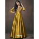 Golden Triva Satin Silk Embroidered Gown