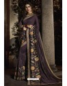 Coffee Silk Designer Embroidered Saree