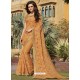 Mustard Chiffon Designer Embroidered Saree