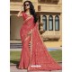 Crimson Chiffon Designer Embroidered Saree