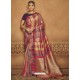 Multi Colour Silk Jacquard Worked Party Wear Saree