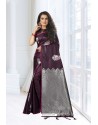 Deep Wine Silk Designer Saree