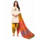 Off White And Multi Silk Hand Worked Salwar Suit
