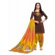 Coffee And Multi Silk Hand Worked Salwar Suit