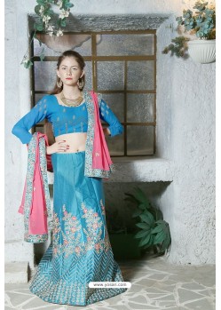 Blue Fancy Silk Heavy Worked Designer Lehenga Choli