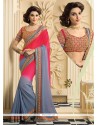 Red And Grey Georgette Casual Saree