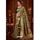Golden Silk Embroidered Party Wear Saree