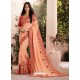 Light Orange Silk Fancy Georgette Part Wear Saree