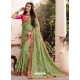 Green Silk Fancy Georgette Part Wear Saree