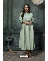 Sea Green Heavy Rayon Embroidered Hand Worked Kurti