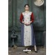 Light Grey And Multi Heavy Rayon Embroidered Hand Worked Kurti