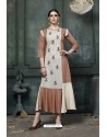 Multi Colour Heavy Rayon Embroidered Hand Worked Kurti