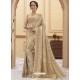 Beige Silk Jacquard Work Designer Saree