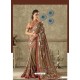 Light Brown Lycra Jewel Lace Party Wear Saree