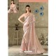 Baby Pink Lycra Jewel Lace Party Wear Saree