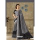 Grey And Black Lycra Fancy Net Party Wear Saree