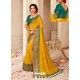 Yellow Silk Jacquard Worked Party Wear Saree