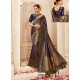 Two Tone Brown Silk Jacquard Worked Party Wear Saree