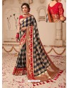 Multi Colour Silk Jacquard Worked Party Wear Saree