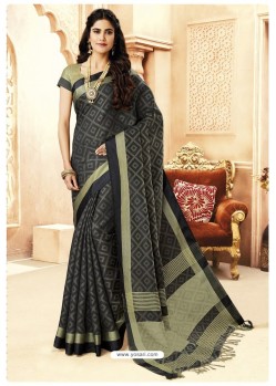 Black Silk Weaving Worked Saree