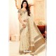 Light Beige Silk Weaving Worked Saree