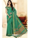 Jade Green Silk Weaving Worked Saree