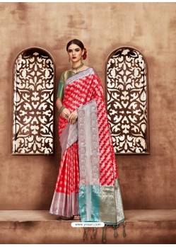 Red Kanjivaram Silk Zari Worked Designer Saree