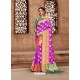 Magenta Kanjivaram Silk Zari Worked Designer Saree