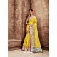 Yellow Kanjivaram Silk Zari Worked Designer Saree