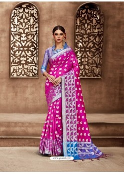 Rani Kanjivaram Silk Zari Worked Designer Saree