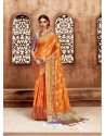 Orange Kanjivaram Silk Zari Worked Designer Saree