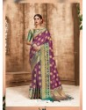 Purple Kanjivaram Silk Zari Worked Designer Saree