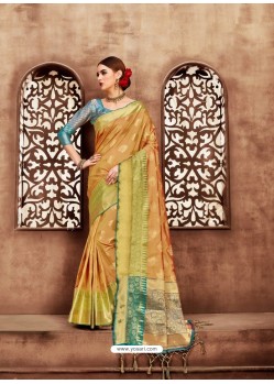 Camel Kanjivaram Silk Zari Worked Designer Saree