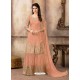 Orange Pure Viscose Upada Silk Embroidered Palazzo Suit