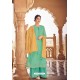 Aqua Mint Banaras Foil Printed Chanderi Hand Worked Palazzo Suit