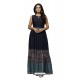 Navy Blue Dulux Silk Digital Printed Gown