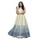 Off White Dulux Silk Digital Printed Gown