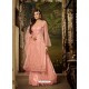 Pink Net Embroidered Designer Palazzo Salwar Suit