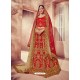 Flawless Red Silk Zari Heavy Embroidered Bridal Lehenga Choli