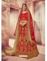 Flawless Red Silk Zari Heavy Embroidered Bridal Lehenga Choli