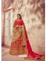 Lovely Red Silk Zari Heavy Embroidered Bridal Lehenga Choli