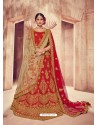 Eyeful Red Silk Zari Heavy Embroidered Bridal Lehenga Choli