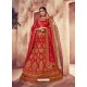 Perfect Red Silk Zari Heavy Embroidered Bridal Lehenga Choli