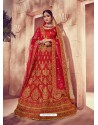 Perfect Red Silk Zari Heavy Embroidered Bridal Lehenga Choli