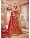 Nice Looking Red Silk Zari Heavy Embroidered Bridal Lehenga Choli