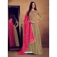 Beige Heavy Rayon Embroidered Stone Worked Floor Length Gown Suit
