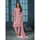 Pink Georgette Embroidered Designer Straight Suit