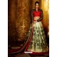 Gold And Red Banglori Silk Printed Lace Worked Designer Lehenga Choli
