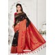 Black And Red Rappier Silk Designer Saree