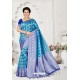 Turquoise And Blue Rappier Silk Designer Saree